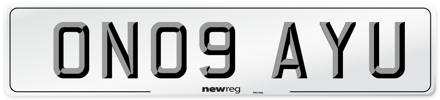 ON09 AYU Number Plate from New Reg